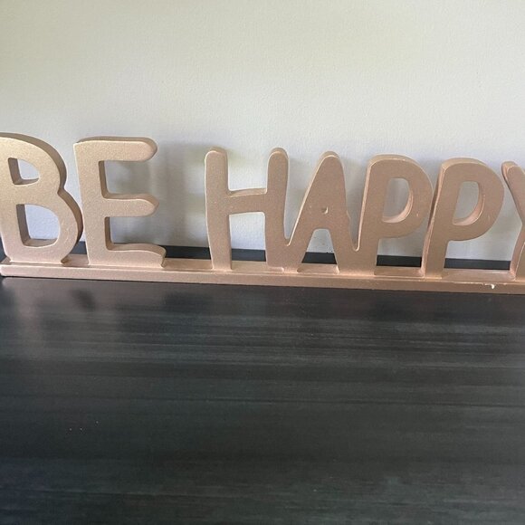 Gold "Be Happy" Sign GUC - Picture 1 of 2